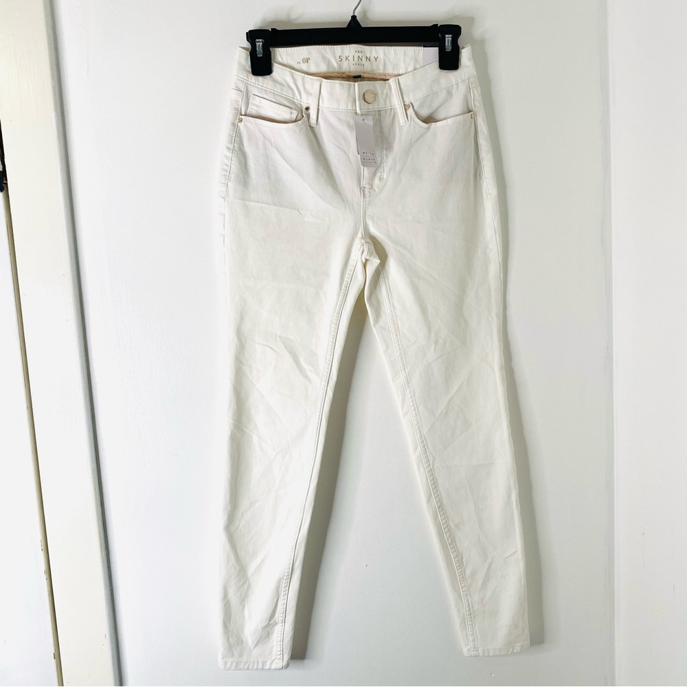 WHBM White High Rise Skinny Ankle Jeans NWT